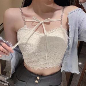 Diya Summer New Korean Style French style Lace Pure Design Sense Cami Tube Top Beauty Back