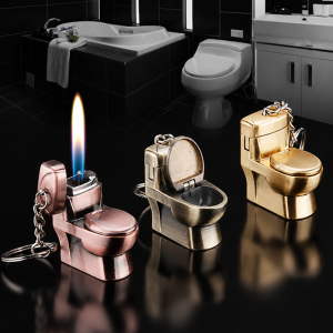 [SHOP BÁN SỈ] Bật Lửa Hình Bồn Cầu Mini Kim Loại - Xài Gas