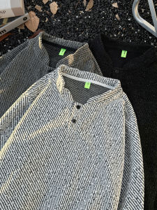 เสื้อยืดคอกลมแขนยาวทรงหลวมสำหรับผู้ชาย ฤดูใบไม้ร่วง 2025 แบรนด์อเมริกัน เสื้อเชิ้ตสไตล์อเมริกันสตรีท สวมใส่สบาย