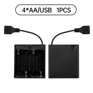 Aideepen | 2/3/4/6/8 Slot AA Battery Case 3V/4.5V/6V/9V/12V AA Battery Holder AA Box AA Battery Storage Case With USB