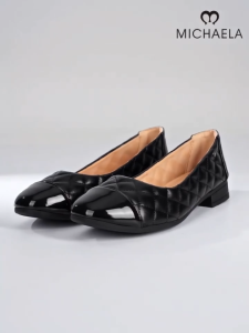 MICHAELA Korean Quilted Flat Shoes Airy Lycra Lining 2.5CM Low Heel Office School Shoes SH7529052 XD