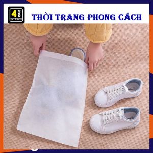 Túi Đựng Giày Trắng Vải Không Dệt Miệng Dây Rút Tiện Lợi / Túi Đựng Giày Dép Quần Áo Dây Rút Đi Du Lịch / Túi Size To Loại Tốt