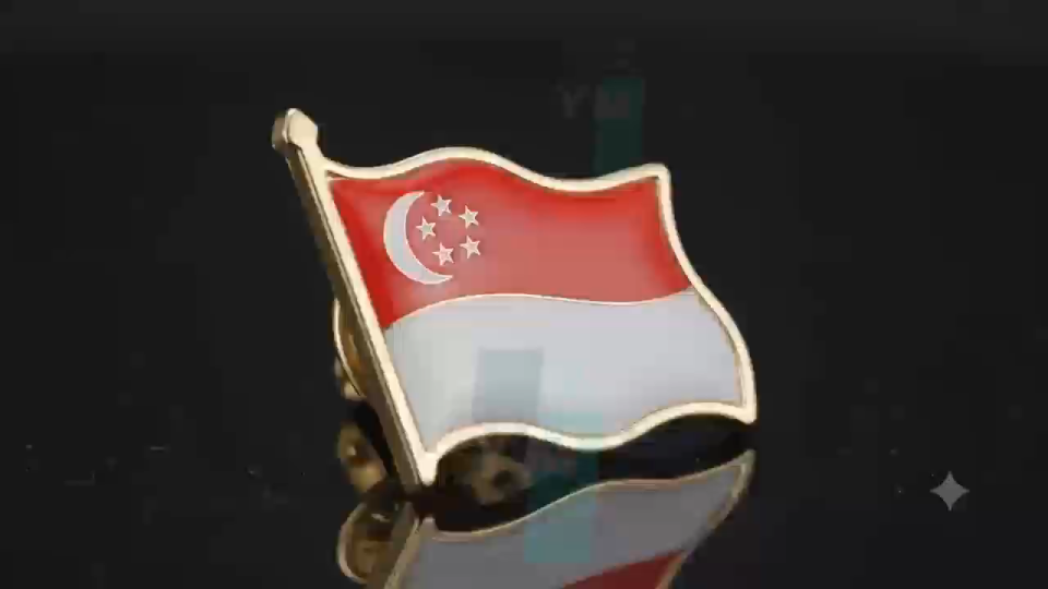 [SG Ready Stock] Singapore National Flag Metal Enamel Lapel Pin Badge Brooch NDP National Day Souvenir Corporate Gift
