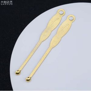 Portable Old Fashioned Ear Spoon Keychain Pendant Personal Hygiene Ear Cleaning Tool Durable Yellow Copper Earwax Removal