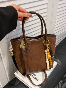 Vintage Frosted Leopard Print Tote Bag Womens Crossbody Shoulder Bag Commuter Bucket Bag Korean Style Casual Pure Color