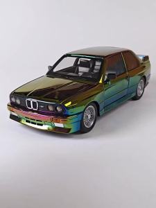 MAKEDA | 1:24 M3 EVO Electroplated Sports Car Toy Model Alloy Diecast Sound Light Door Opened Pull Back for Kids Christmas Supercar Gifts