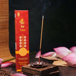 Hương nhang trầm phúc lộc tài Bồ đề tâm 99 nén ngắn 29cm cháy 40 phút hương trầm cho ban thần tài nhà chung cư