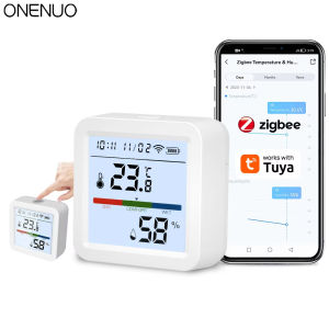 Tuya ZigBee Smart Home Temperature Humidity Sensor with BackLight LCD Works With Google Assistant and Need Tuya Zigbee Hub
