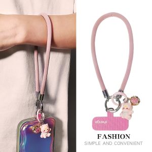 สร้อยข้อมือหนังสั้นแบบมีหัวเข็มขัดติดโทรศัพท์มือถือพร้อมปendentive ของแมวสุภาพบุรุษ สร้อยคอโทรศัพท์มือถือแบบมีหัวเข็มขัดสำหรับผู้ชายและผู้หญิง