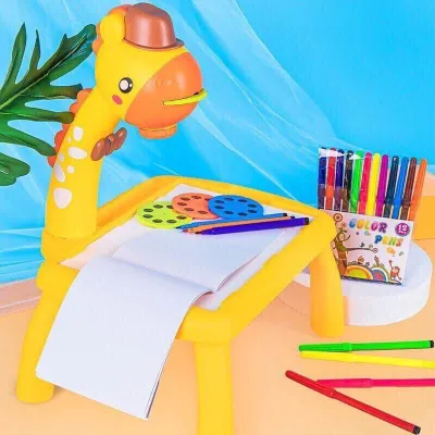 Máy chiếu hình hươu Bàn học bàn tập vẽ có đèn chiếu sáng thông minh có nhạc giúp cho bé phát triển trí não