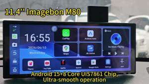 Imagebon M80 11.4" 4G ESIM LTE Android 15 8Core 3+32G Gemini AI Car Dashcam Carplay Android Auto 24h Remote Live DVR Recorder