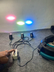 Lampu sound miniatur led laser lengkap satu set dengan holder penyangga