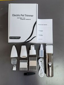 4-in-1 Pet Hair Trimmer with 4 Blades Grooming Clipper Nail Grinder Paw Shaver Low Noise Durable Pet Trimmer