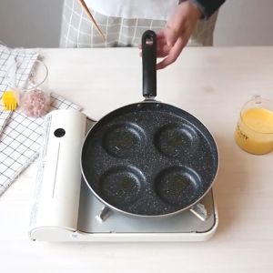 Fry Pan Teflon 4 Lubang Anti Lengket | Wajan Panci Penggorengan Telur | Wajan Omelete anti lengket