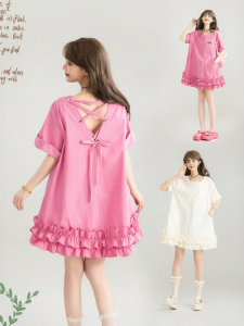 Keiko | Đầm A-Line Ôm Dễ Thương Có Gấu Xếp Ly