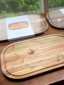 SMEG Solid Wood Cutting Board Chopping Board Double Side Acacia Wood Lacquer-Free Wax-Free Antibacterial Mildew