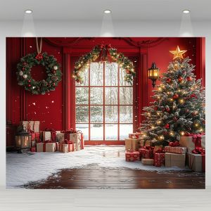 VIKAMA Cây Giáng Sinh Màu Đỏ Và Xanh Lá Cây Thảm Polyester Phòng Khách Treo Tường Ngày Lễ Trang Trí Nhà Phòng Tiệc Điểm Nhấn