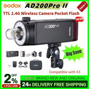 Godox AD200Pro II AD200ProII 200W TTL Pocket Flash Support HSS Compatible with X3 for Nikon Canon Sony Fuji Olympus