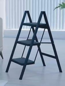 Household 2 / 3 /4 /5 Steps Foldable Ladder Wide Steps Anti-Slip Red White Black Multi-function Lightweight Storage Rack
