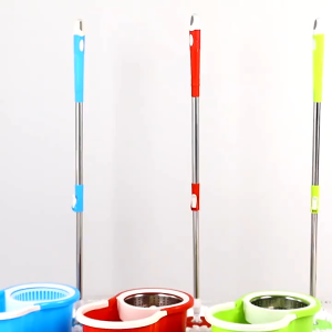 ชุดถังปั่นสแตนเลส พร้อมผ้าม็อบ2ผืน ไม้ถูพื้น หมุน 360องศา ถังปั่น 2in1 ปั่นแห้ง-ซักเปียก ไม่ต้องก้มบิดน้ํา ผ้าม็อบไมโคร