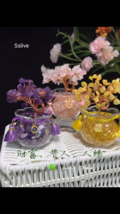 Local seller 🇲🇾 Johor 🍀 Lucky Lucky Lai Lai Lai!💰  ✨水晶能量幸运树🌲Crystal 🍀 Lucky Tree 1️⃣ Amethyst 紫水晶 (吉) 2️⃣ Citrine 黄水晶 (财富up) 3️⃣ Rose Quartz 粉晶 (福)