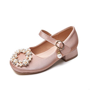 Princess High Heels Childrens Shoes Mary Jane Diamond Dress Show Offspring Spring Autumn New Style Leather Performance Shoes