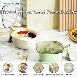 JustLiving 1PC 4 Grid Seasoning Box: The Ultimate Household Spice Organizer