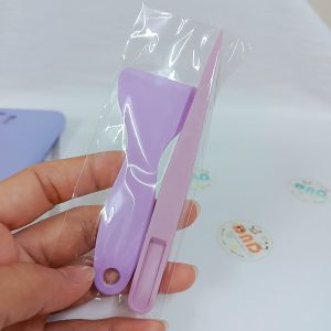 手账镊子 彩色塑料镊子离型铲加硬夹子 粉蓝色紫色贴纸文具玩具 Plastic Tweezers Straight Scraper Sticker Tool Set DIY Accessories Art Handcraft