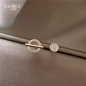 Asymmetric Silver Needle Earrings Womens Elegant Miniature Design Luxury Fashion Jewelry Hoops round Shape Allergy Free