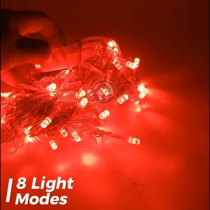 100LED Red String Light Waterproof Red Christmas Decor Light CNY Lights Fairy Lights Chinese New Year Light Lampu Liplap