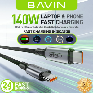 BAVIN CB422 140W PD 3.1 USB-C to USB-C Fast Charging Cable 1.2m Braided Support PPS Protocol for Phone / Laptop / Tablet