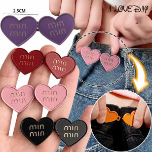 1Pair Love Adjustable Jean Button Waist Buckle Snap Pants Buckle Extender Replacement Jeans Button Attacher Pins