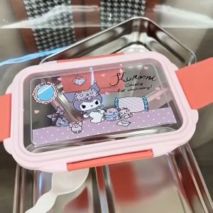 Cute Cartoon Stainless Steel Insulated Double Layer Lunch Box Anti-Scald Portable Insulated box