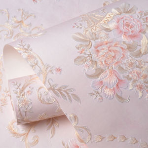 European wallpaper self-adhesive pastoral flower luxury wall stickers self-adhesive bedroom living room home background wall wal