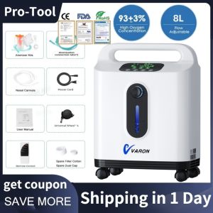 Portable Oxygen Generator 1-8 L/Min Adjustable Concentration 93% ± 3% Oxygen Concentrator Machine for Home And Travel