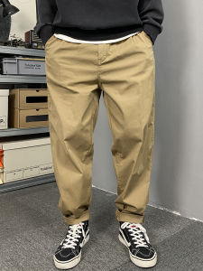 American Style Casual Khaki Work Pants Mens Loose Straight Leg Commuter High Street Cone Shape Pants Spring Autumn