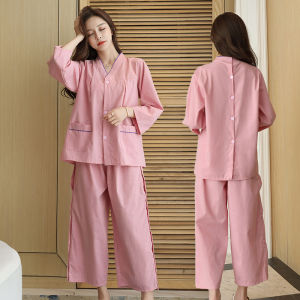 เสื้อคลุมนวดยาวเปิด คาร์ดิเกน กางเกง การฝังเข็มบําบัด ผ้าฝ้าย ผ้าเช็ดตัวผ้า/เสื้อคลุมอาบน้ํา/ซาวน่า ชุดสูท เปิดหลัง ดีไซน์