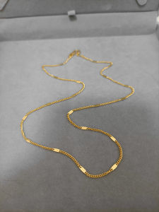 No Fading ~ a Variety of 18K Gold M Buckle Starry Sky Flash O Snake Bone round Beads Plain Gold Necklace Wearable Pendant Clavicle Chain