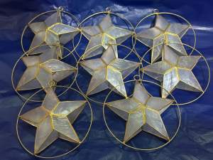 4”Capiz Star Christmas tree Ornament Star Ornament sold per piece