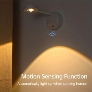 Indoor Wall Light Spotlight Smart Led Rechargeable Wiring-Free Human Body Sensor Light No Remote Control Photo Reading Light