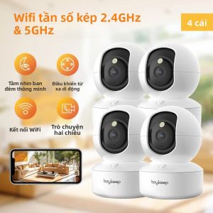 Camera Giám Sát Thú Cưng Boykeep 4 Chiếc 3MP Với WiFi 5G/2.4GHz Camera An Ninh Trong Nhà Camera Giám Sát Trẻ Em 360 Độ °   Tầm Nhìn Ban Đêm Âm Thanh 2 Chiều Pan & Tilt