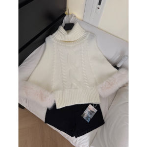 เสื้อสเวตเตอร์ถักคอสูงผสมขนแกะและขนกระต่าย KUBILIV เสื้อผ้าผู้หญิงฤดูหนาวปี 2025 แขนยาว ทรงหลวม ทรงเข้ารูป ทรงเข้ารูป