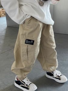 Japanese Style Pure Cotton Work Pants Loose Fit Spring Autumn Kids Boys Clothing New Arrival Casual Long Trousers for Children