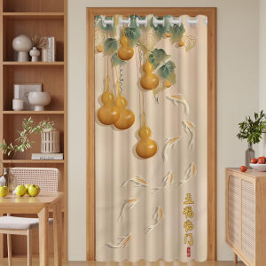 Chinese Style Door Curtain and Partition Curtain Winter Heattech Anti-Cooling Air Bedroom Room For Home Bathroom opposite Door Feng Shui Shade Curtain