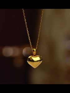 Jewelry Set 18k Saudi Gold Pawnable Necklace Smooth Love Pendant Earrings Bracelet Set Womens Jewelry