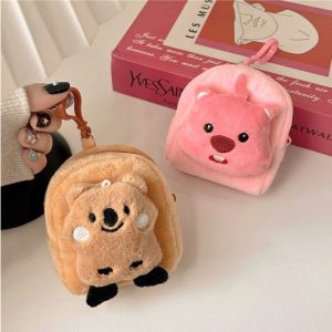 Beaver Loopy Tree Bear Stuffed Schoolbag Pendant Storage Coin Purse Female Good-looking Cute Cartoon Earphone Bag