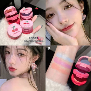 Korean-Style Young Girl Three-Color Blusher Chin Purple Expansion Color Repair Nature Brightening Student Cheap Pure Rouge Ins