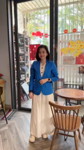 Blazer nữ tay dài Linen tưng washed xẻ tà sau. JUNE LINEN #A50