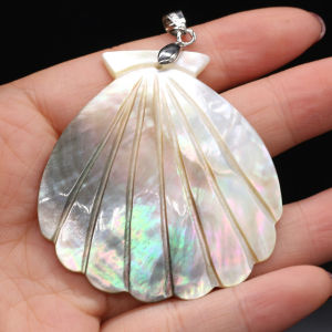 Natural Mother of Pearl Shell Pendant Big Round Sea Shell Charm Pendant for Jewelry Making Necklace Supplies