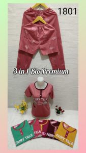 setelan Baju tidur 3in1 dewasa // baju tidur lengan pendek celana pendek & panjang SIZE STANDAR// baju tidur dewasa murah // Restu ibu grosir GRATIS ONGKIR // FREE ONGKIR